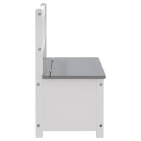 vidaXL Banco de arrumação infantil 60x30x55 cm MDF branco e cinzento