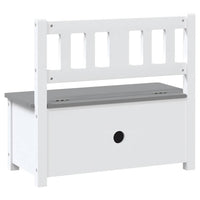 vidaXL Banco de arrumação infantil 60x30x55 cm MDF branco e cinzento