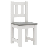 vidaXL 3 pcs conjunto mesa e cadeiras infantil MDF branco e cinzento