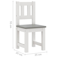 vidaXL 3 pcs conjunto mesa e cadeiras infantil MDF branco e cinzento