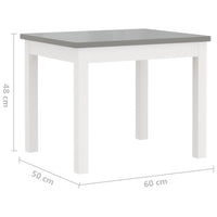 vidaXL 3 pcs conjunto mesa e cadeiras infantil MDF branco e cinzento