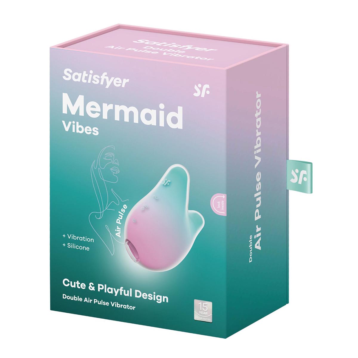SATISFYER MERMAID DOUBLE VIBRATOR ROSA-VERDE 1UN