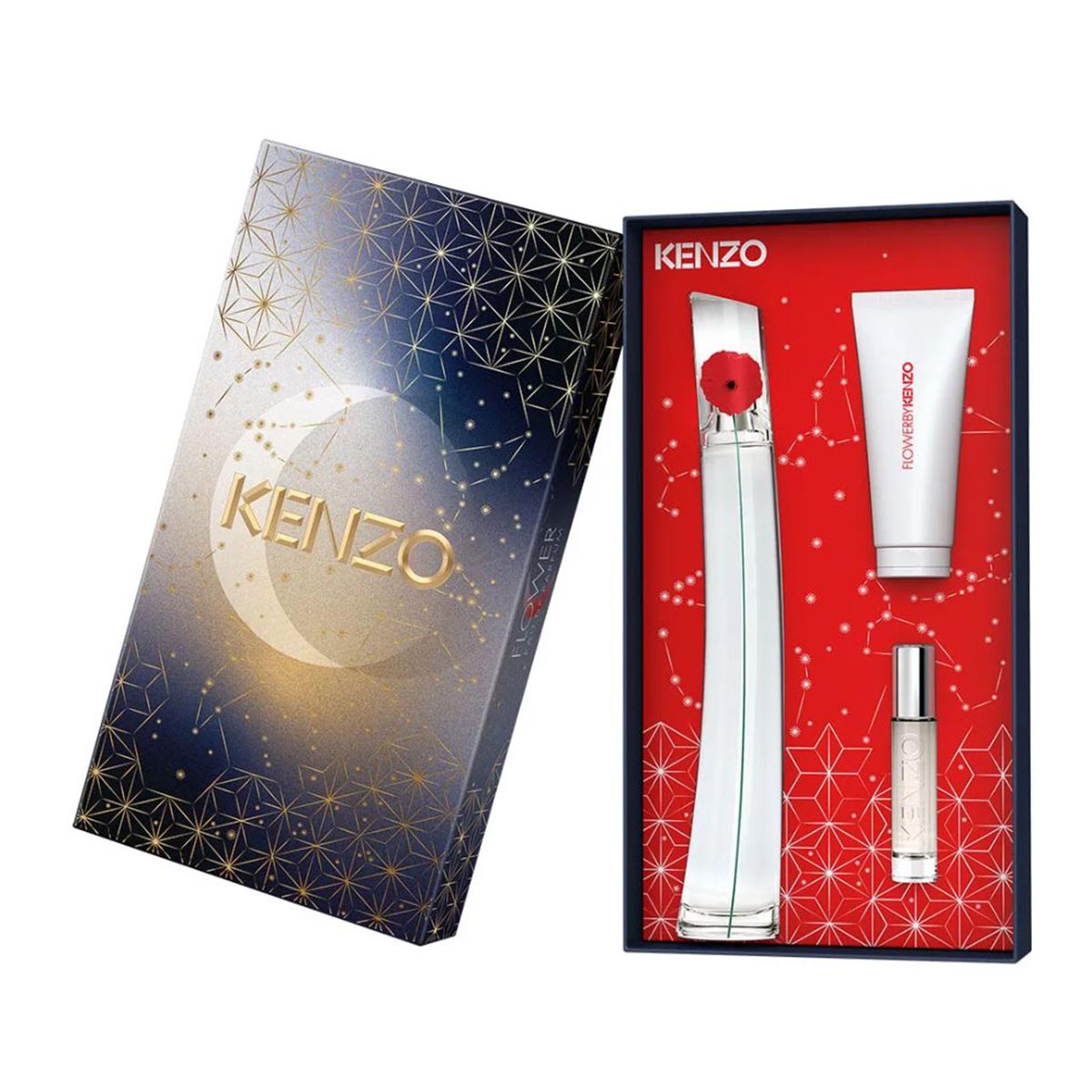 KENZO FLOWER BY KENZO EAU DE PARFUM 100ML VAPORIZADOR + LOCION CORPORAL PERFUMADA 75ML + MINIATURA 10ML