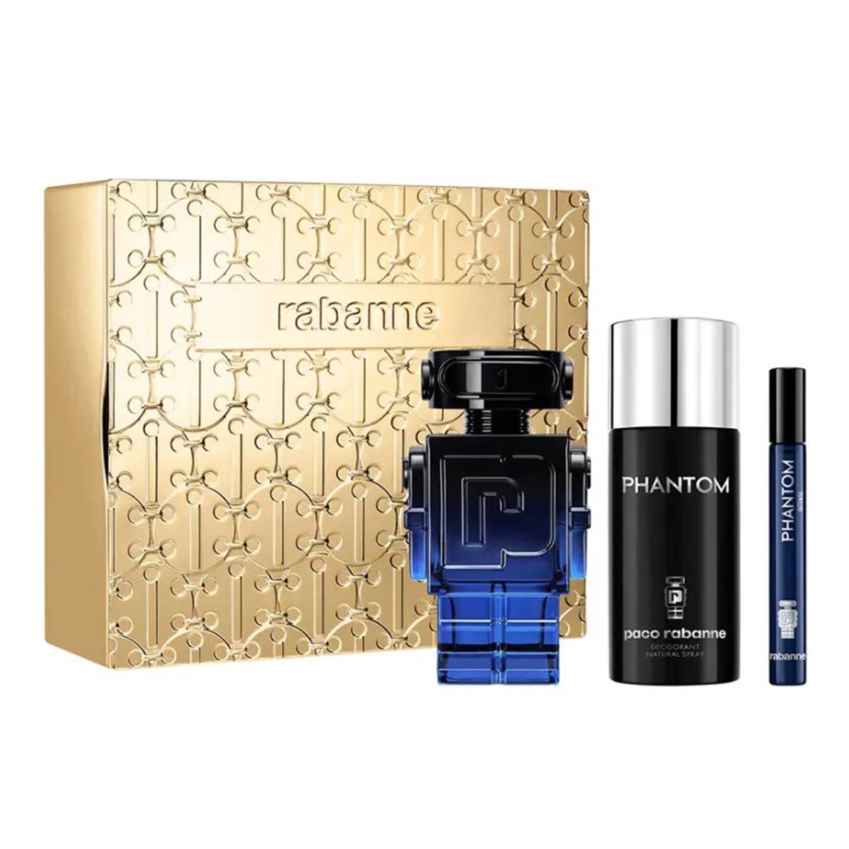 Paco Rabanne Phantom Intense Eau De Parfum 100Ml + Desodorante Spray 150Ml Vaporizador + Miniatura 10Ml