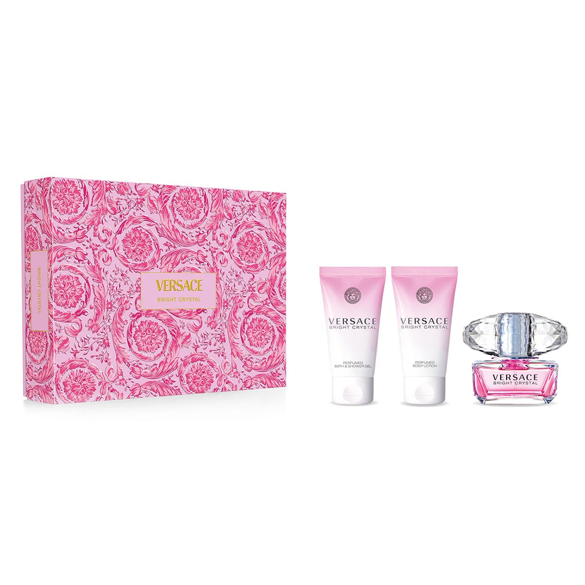 VERSACE BRIGHT CRYSTAL EAU DE TOILETTE 50ML VAPO+SHOWER GEL 50ML+BODY LOTION 50ML