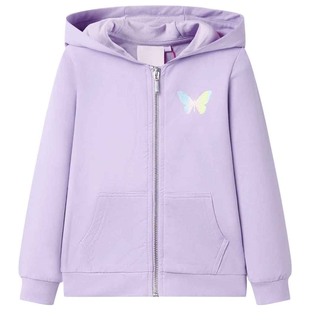 Sweatshirt para criança com capuz lilás 92