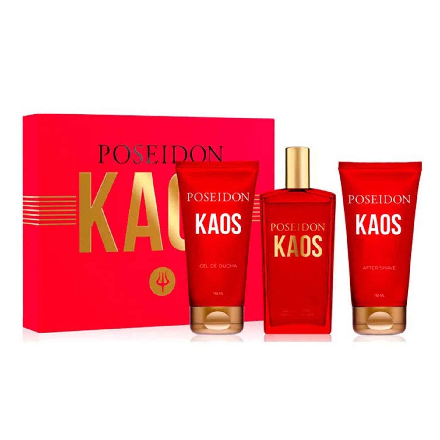Poseidon Kaos Eau De Toilette 100Ml Vaporizador + After Shave 1U + Gel De Baño 1U
