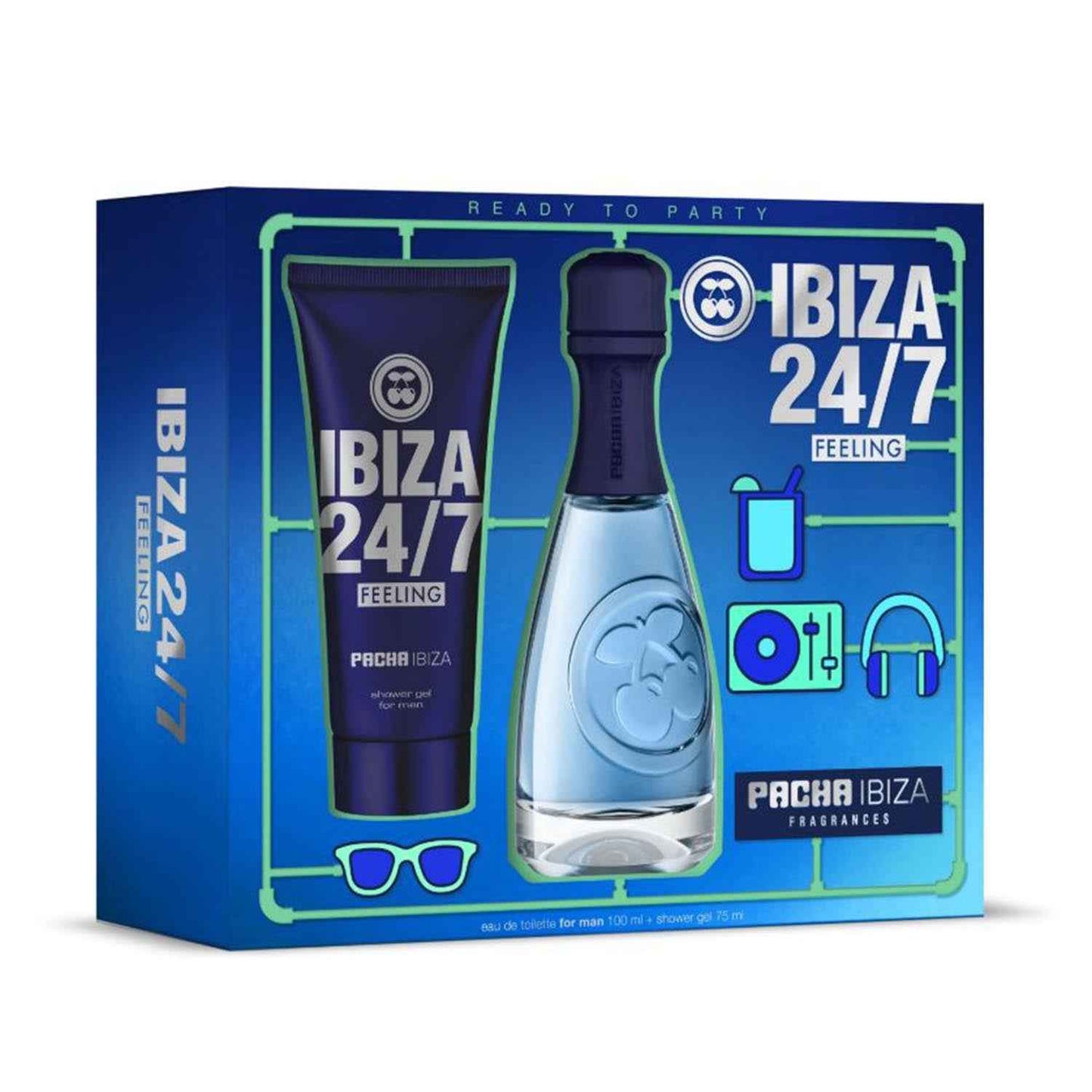 Pacha Ibiza 7/24 Feeling Eau De Toilette For Man 100Ml + Gel De Baño 75Ml