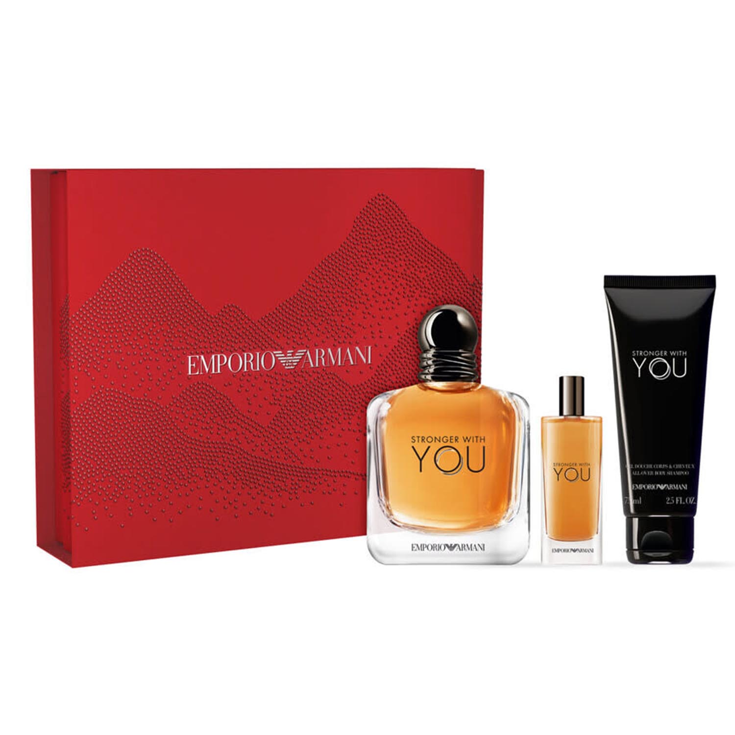 GIORGIO ARMANI STRONGER WITH YOU EAU DE TOILETTE 100ML VAPORIZADOR + CHAMPU 75ML + MINIATURA EAU DE TOILETTE 15ML
