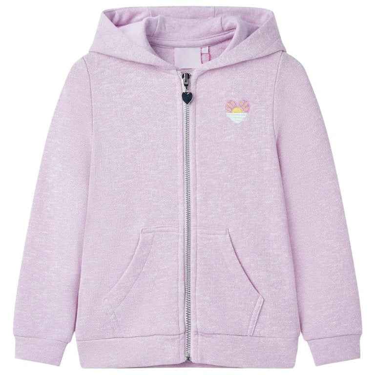 Sweatshirt para criança com capuz e fecho mistura de rosa claro 92