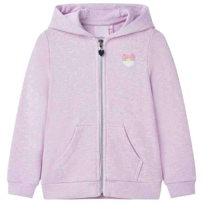 Sweatshirt para criança com capuz e fecho mistura de rosa claro 92