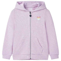 Sweatshirt para criança com capuz e fecho mistura de rosa claro 92