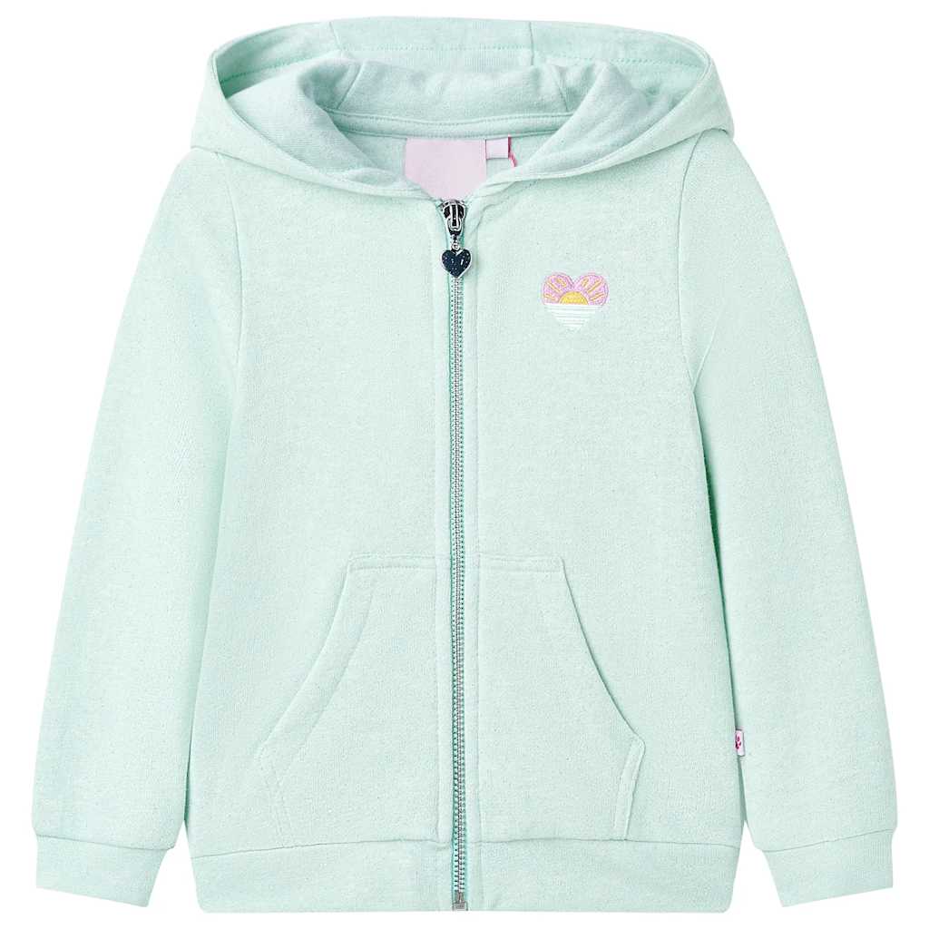 Sweatshirt para criança com capuz e fecho mistura de rosa claro 92