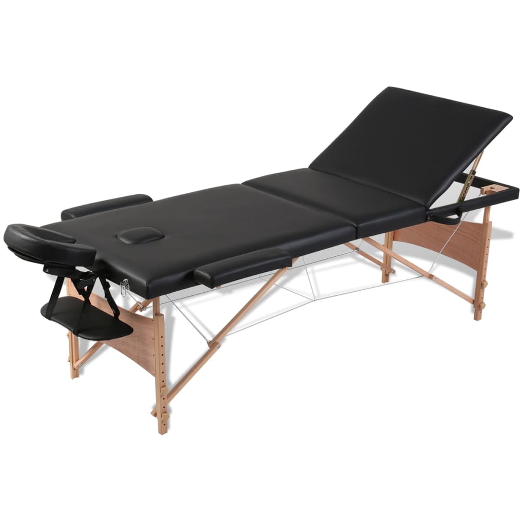 Marquesa Dobrável, cor Azul, 3 Zonas e Estrutura de Madeira