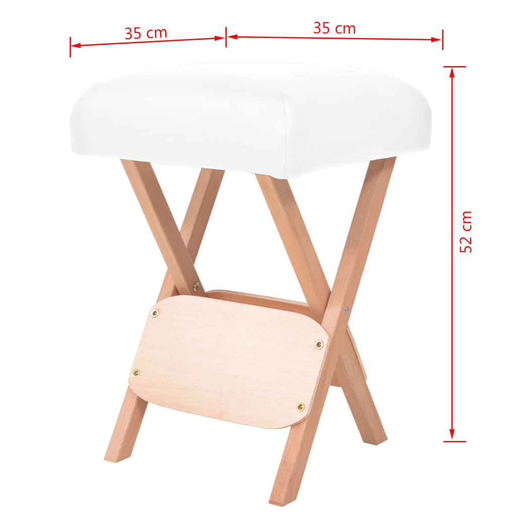 vidaXL Banco de massagem dobrável assento c/ 12 cm de espessura branco