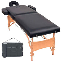 vidaXL Mesa de massagem dobrável de 2 zonas 10 cm espessura branco
