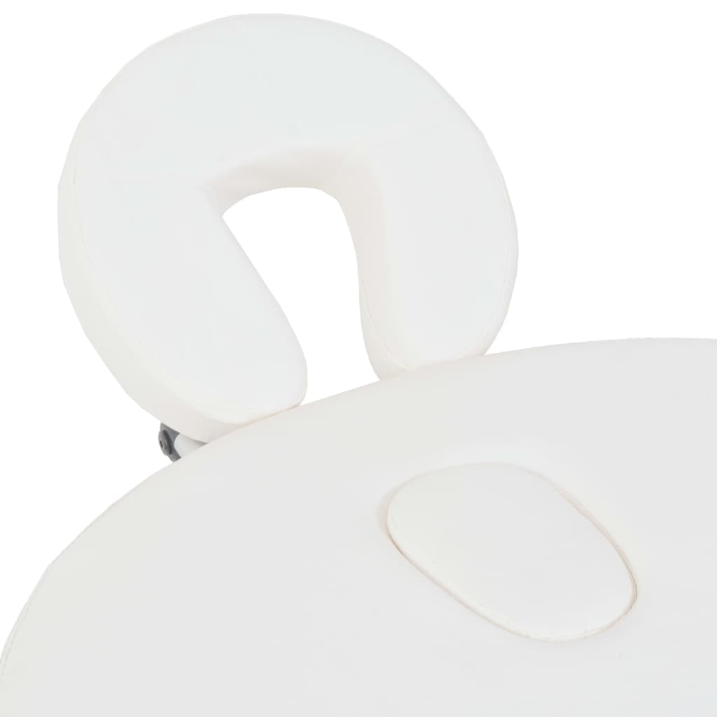 vidaXL Mesa de massagem dobrável c/ 2 rolos 4cm espessura oval branco
