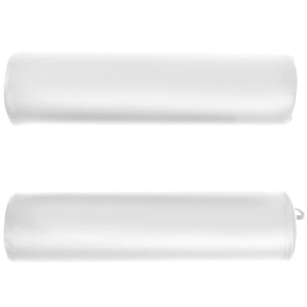 vidaXL Mesa de massagem dobrável c/ 2 rolos 4cm espessura oval branco