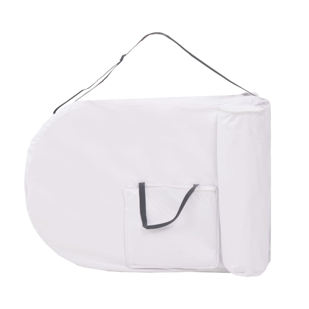 vidaXL Mesa de massagem dobrável c/ 2 rolos 4cm espessura oval branco