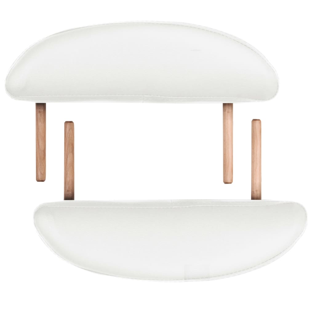 vidaXL Mesa de massagem dobrável c/ 2 rolos 4cm espessura oval branco