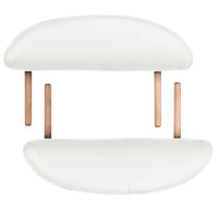 vidaXL Mesa de massagem dobrável c/ 2 rolos 4cm espessura oval branco