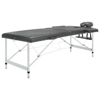 vidaXL Mesa massagens dobrável 2 zonas estrutura alumínio branco nata