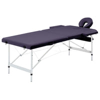 vidaXL Mesa de massagens dobrável 2 zonas alumínio rosa