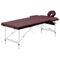 vidaXL Mesa de massagens dobrável 2 zonas alumínio rosa