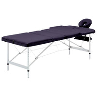 vidaXL Mesa de massagens dobrável 3 zonas alumínio rosa