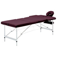 vidaXL Mesa de massagens dobrável 3 zonas alumínio rosa