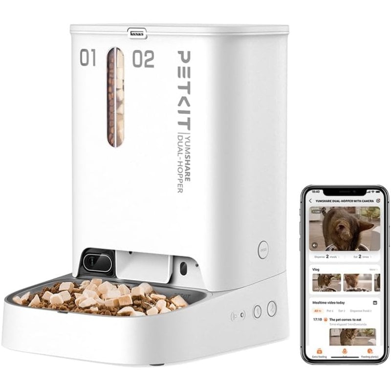Petkit Yumshare Dual-Hooper Alimentador automático inteligente com câmara 5L