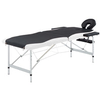 vidaXL Mesa de massagens dobrável 2 zonas alumínio rosa