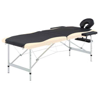 vidaXL Mesa de massagens dobrável 2 zonas alumínio rosa