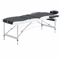 vidaXL Mesa de massagens dobrável 3 zonas alumínio rosa