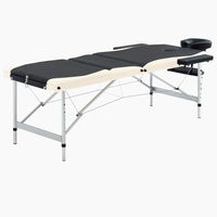 vidaXL Mesa de massagens dobrável 3 zonas alumínio rosa