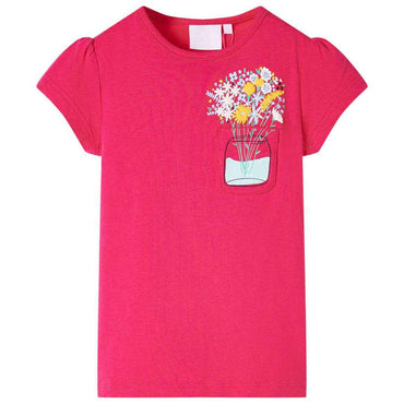 T-shirt infantil rosa brilhante 92