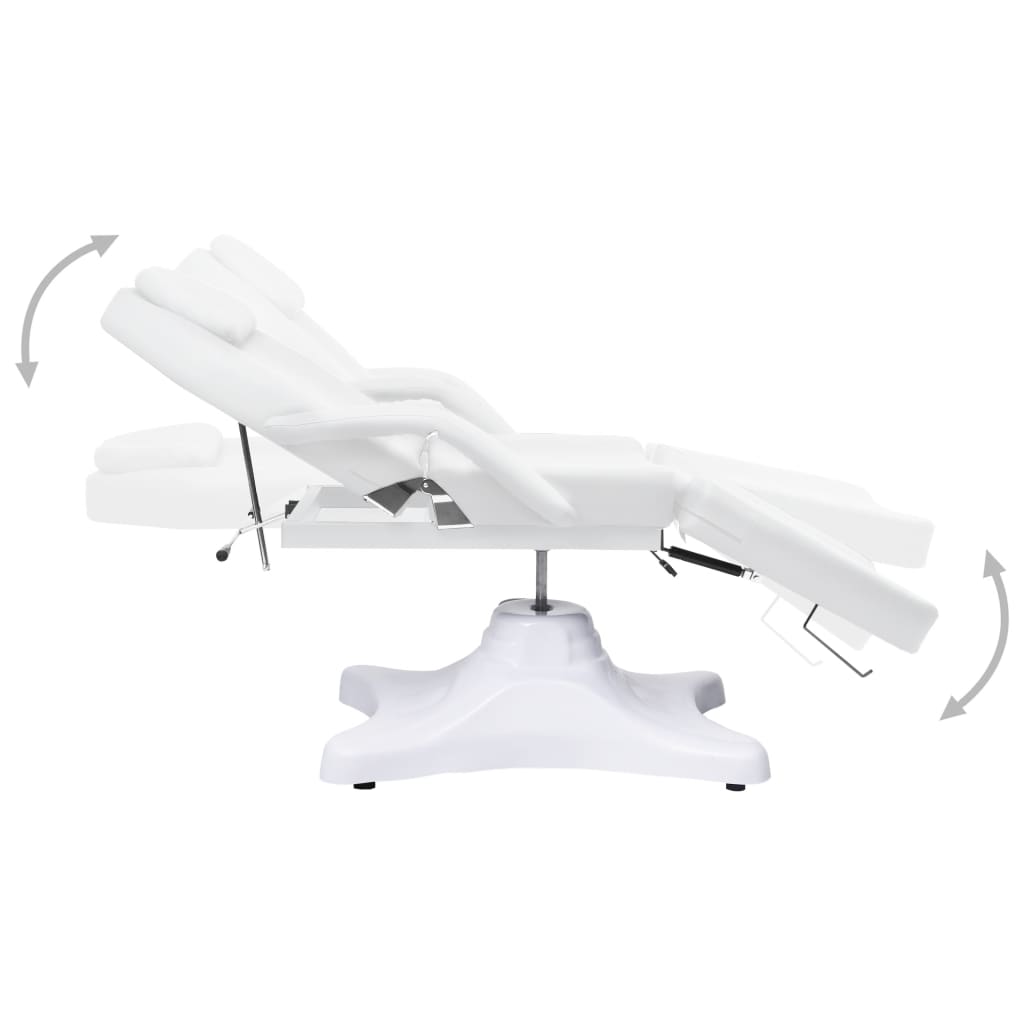 vidaXL Mesa de massagens 180x62x(86,5-118) cm branco