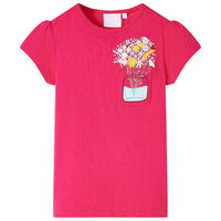 T-shirt infantil rosa brilhante 92