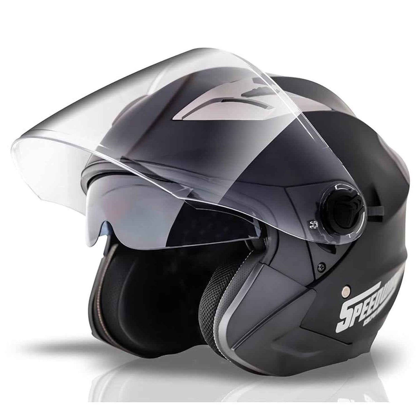 Speedway Urban Jet Matt Casco De Moto Negro Negro Tamanho S 1Un