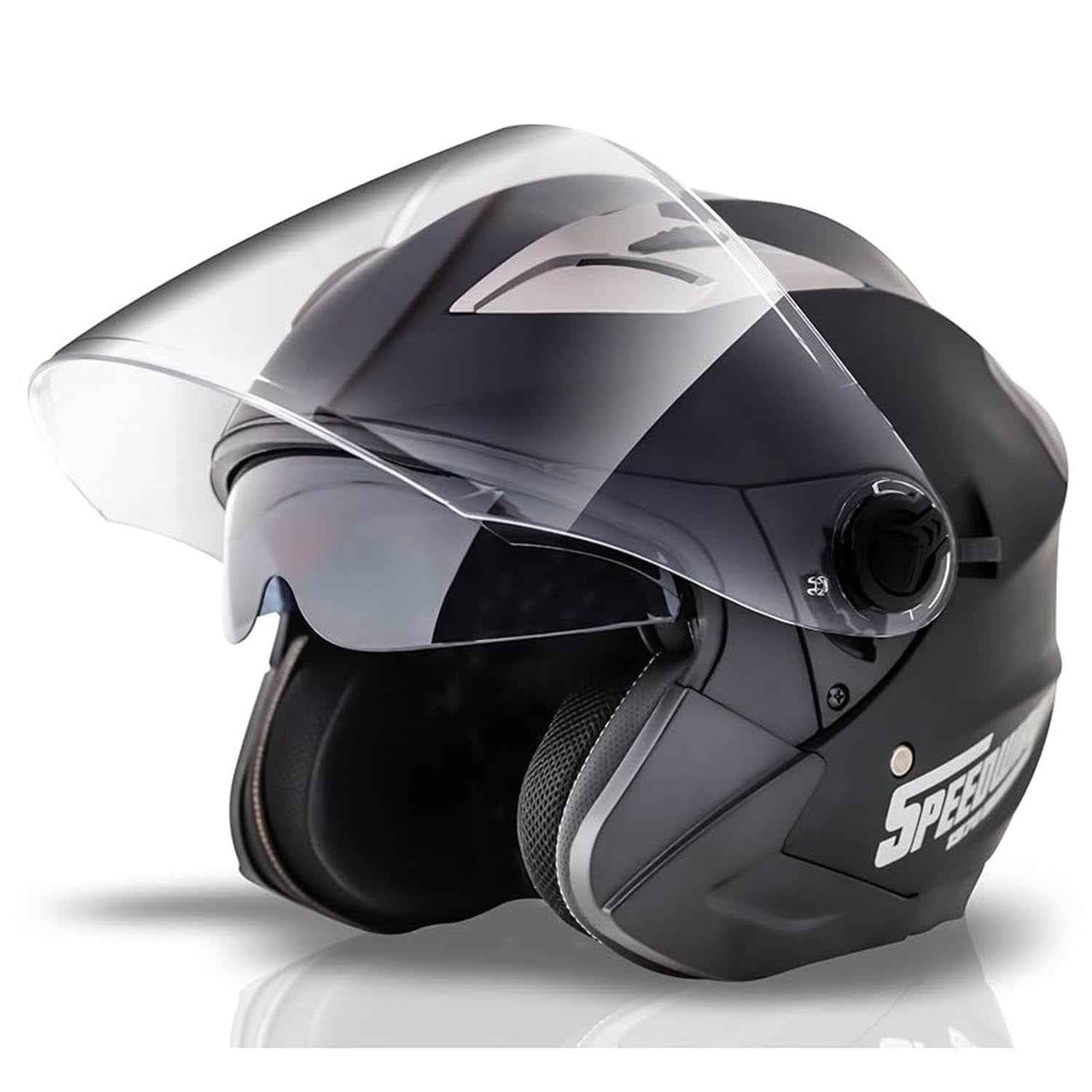 Speedway Urban Jet Matt Casco De Moto Negro Negro Tamanho S 1Un