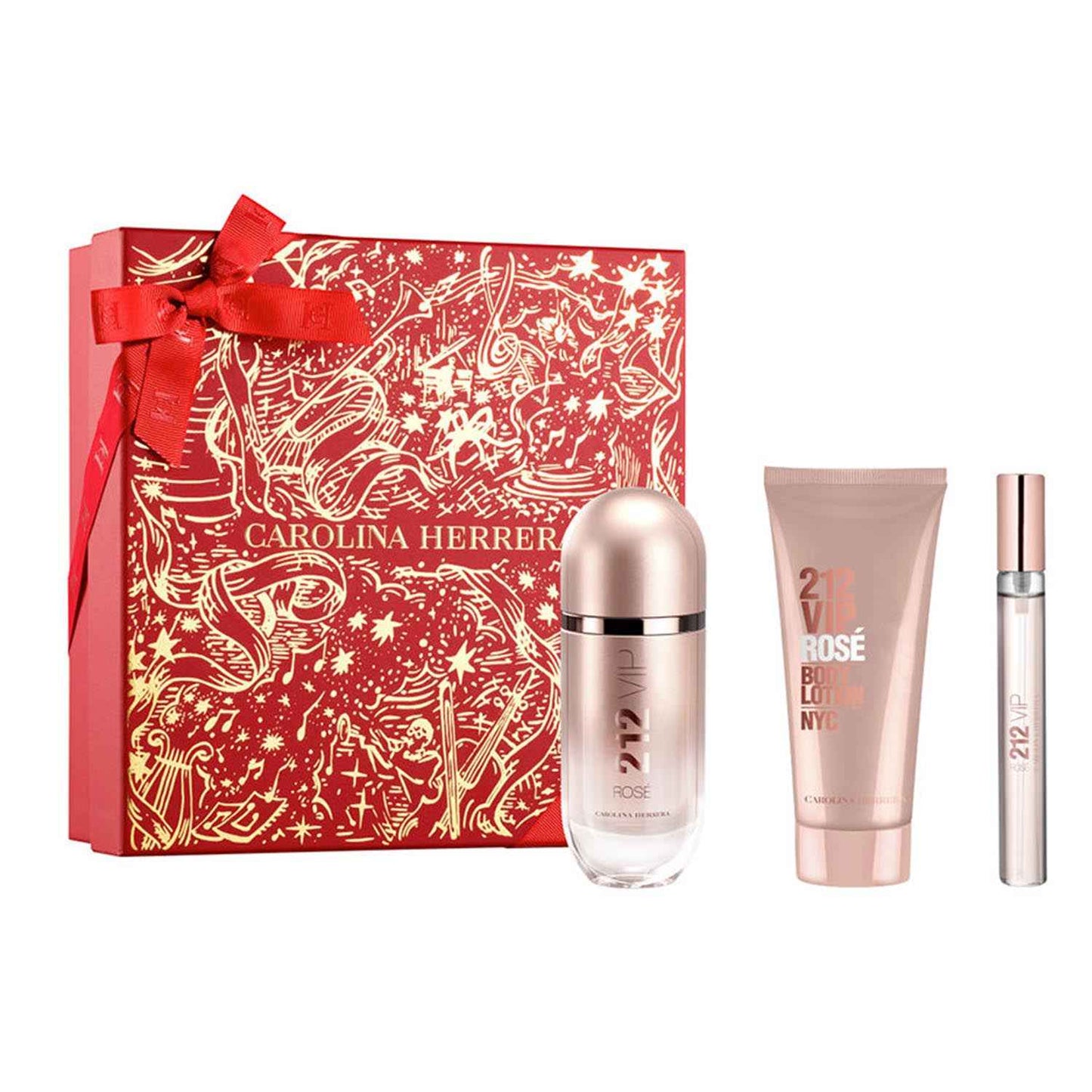 Carolina Herrera 212 Vip Rose Eau De Parfum 80Ml Vaporizador + Locion Corporal Perfumada 1U + Vial 10Ml Vaporizador