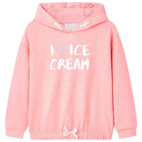 Sweatshirt para criança com capuz rosa-brilhante 92