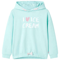 Sweatshirt para criança com capuz rosa-brilhante 92