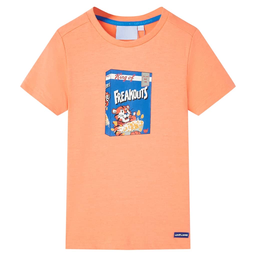 T-shirt de manga curta para criança laranja néon 92