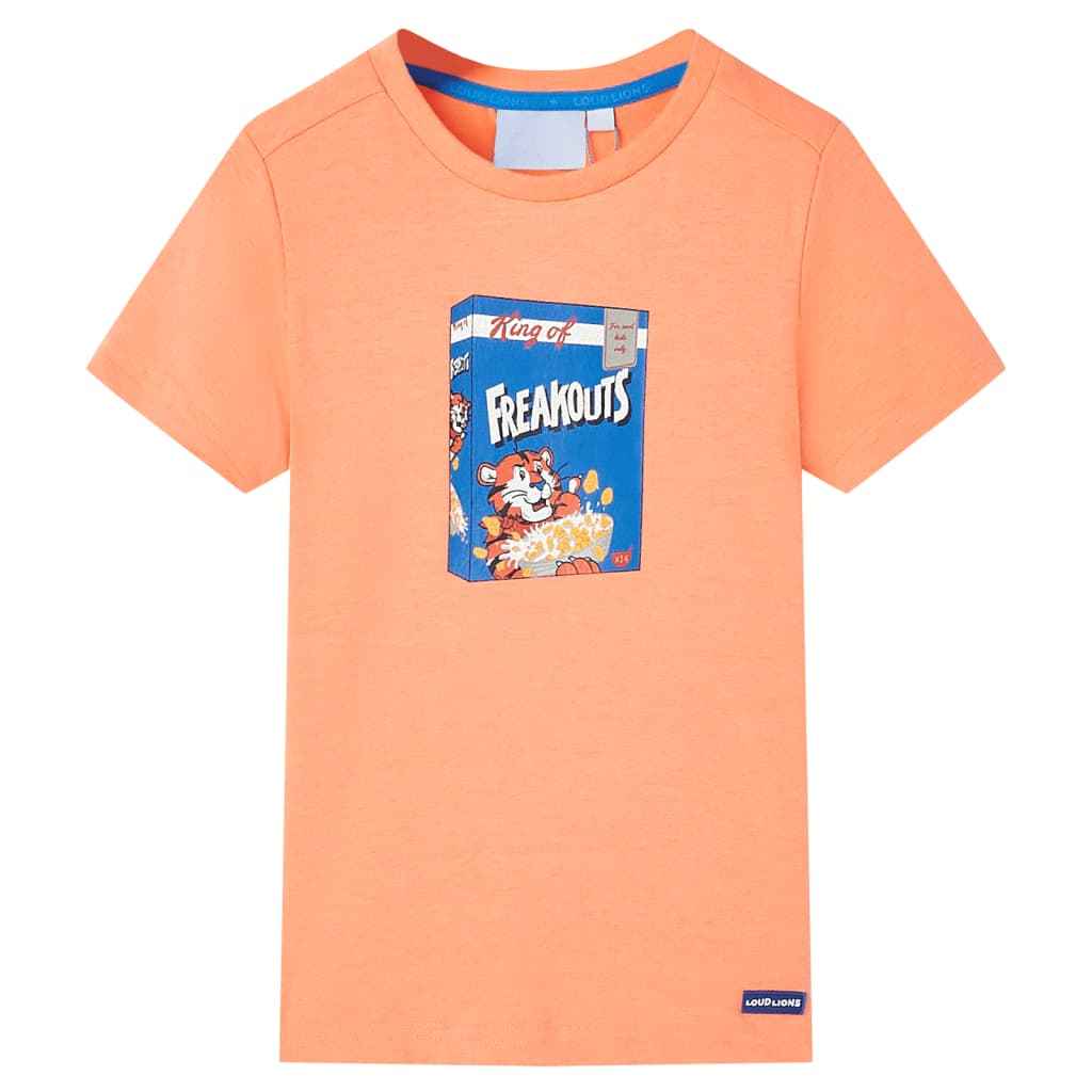 T-shirt de manga curta para criança laranja néon 92