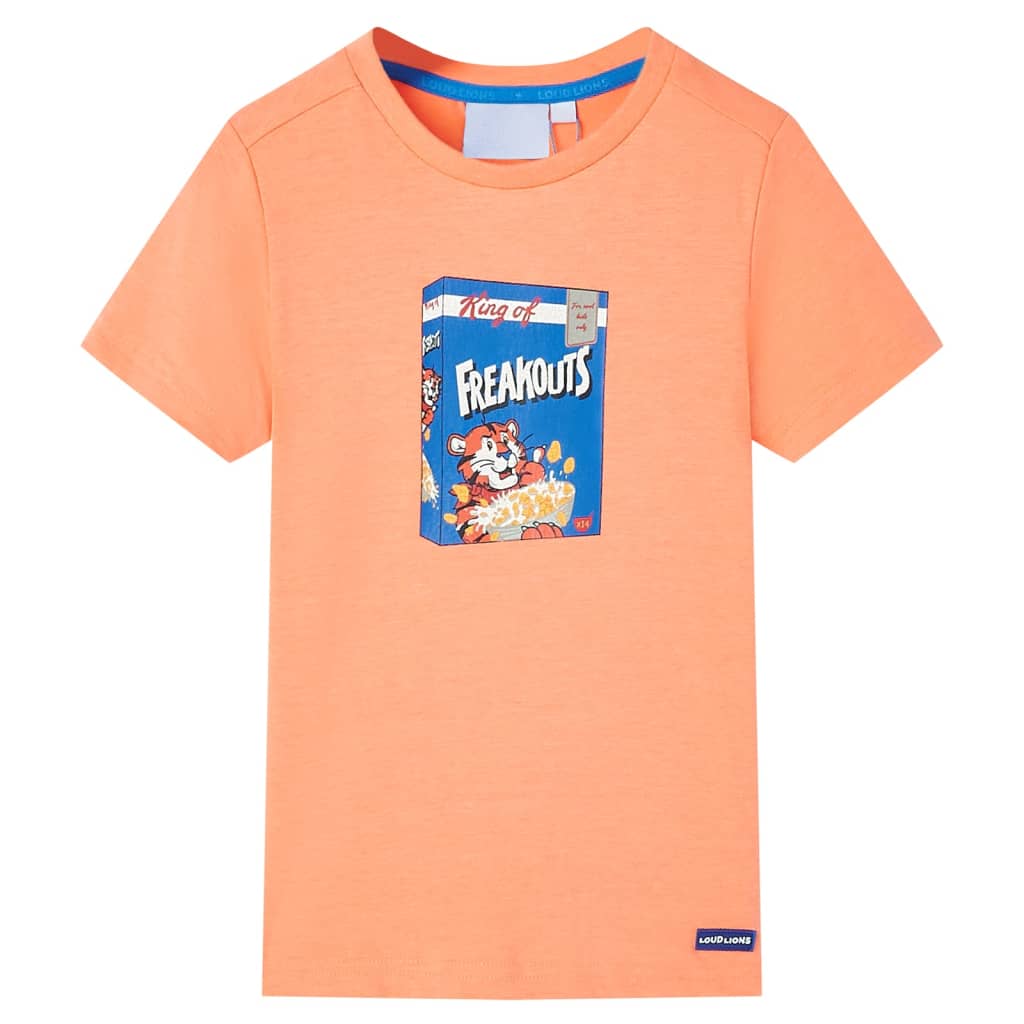 T-shirt de manga curta para criança laranja néon 92