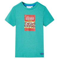 T-shirt infantil com mangas curtas menta-escuro 92