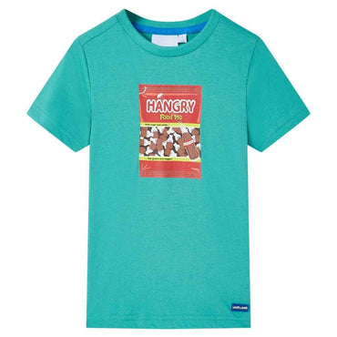 T-shirt infantil com mangas curtas menta-escuro 92