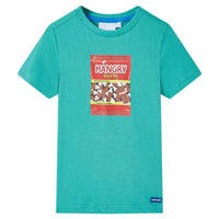 T-shirt infantil com mangas curtas menta-escuro 92