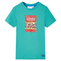 T-shirt infantil com mangas curtas menta-escuro 92